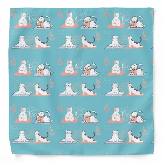 Yoga Cats Lotus Bandana (Front)
