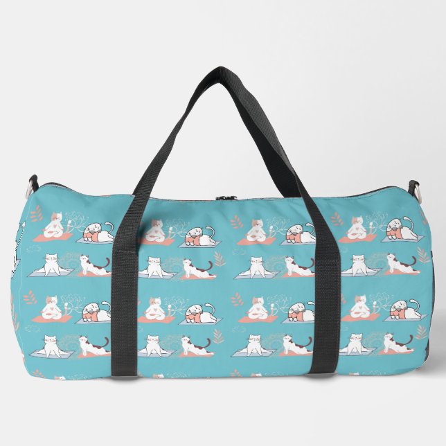 Yoga Cats Lotus Duffle Bag (Front)