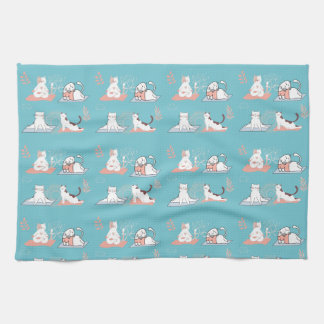 Yoga Cats Lotus Kitchen Towel