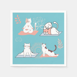  Yoga Cats Lotus Napkins