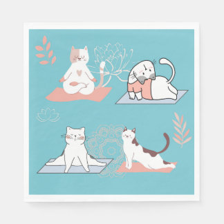 Yoga Cats Lotus Napkins
