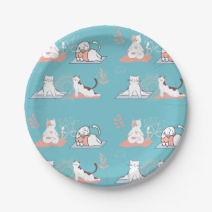 Yoga Cats Lotus Paper Plates