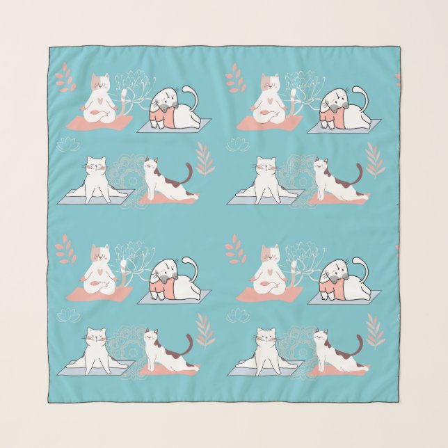 Yoga Cats Lotus Scarf (Front)