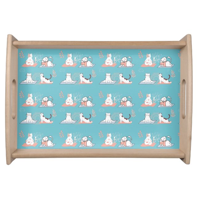  Yoga Cats Lotus Serving Tray (Front)