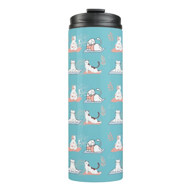 Yoga Cats Lotus Thermal Tumbler (Front)
