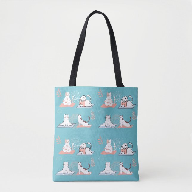 Yoga Cats Lotus Tote Bag (Front)