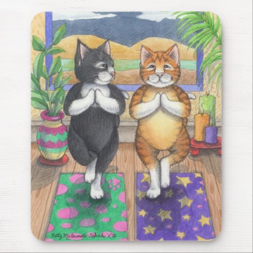 Yoga Cats Mouse Pad