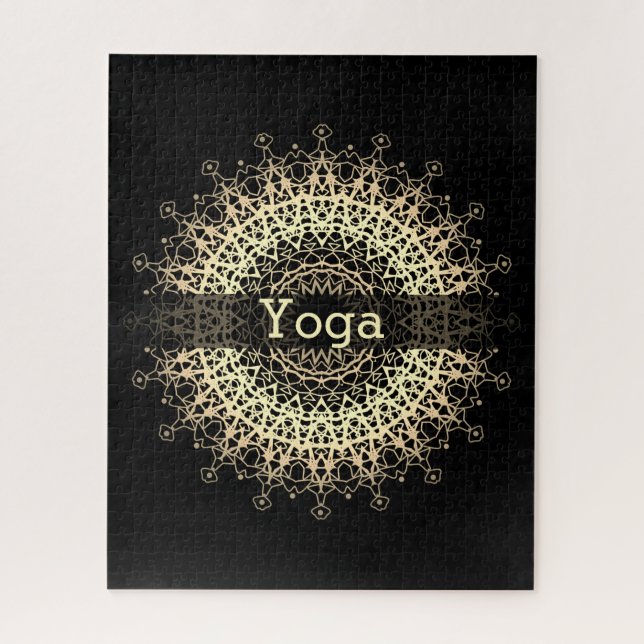 Yoga Center, yoga, sports, mandala, Golden mandala Jigsaw Puzzle (Vertical)