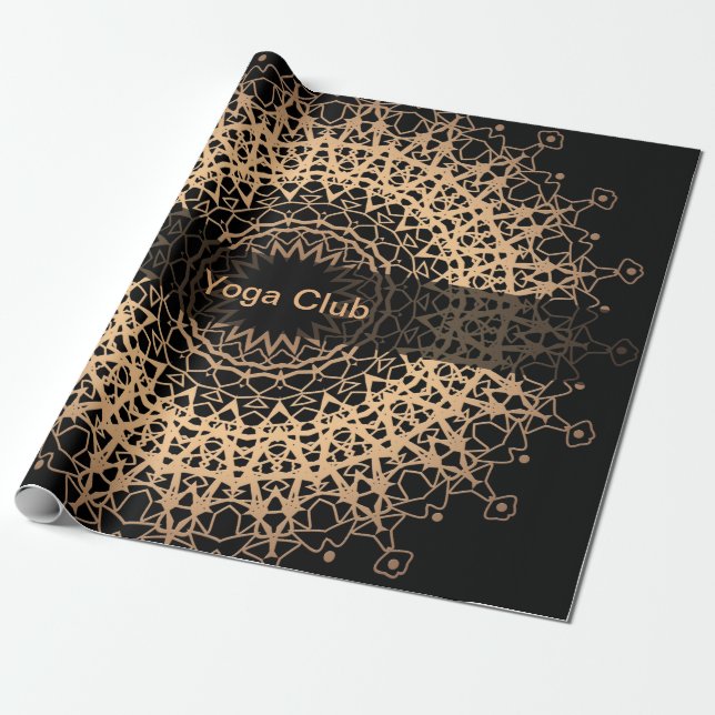 Yoga Center, yoga, sports, mandala Wrapping Paper (Unrolled)