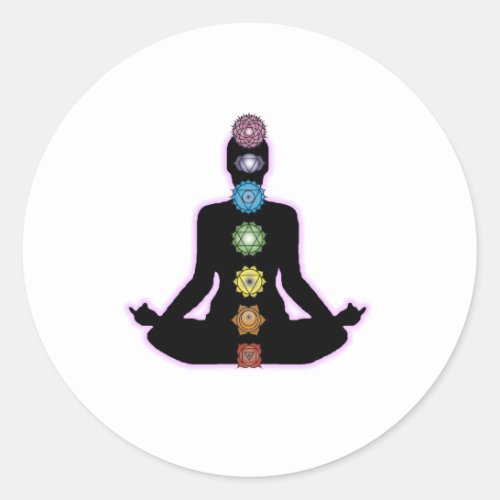 Yoga Chakras Classic Round Sticker