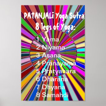 Yoga Checklist : 8 Steps Of Patanjali Sutra Poster by LOWPRICESALES at Zazzle