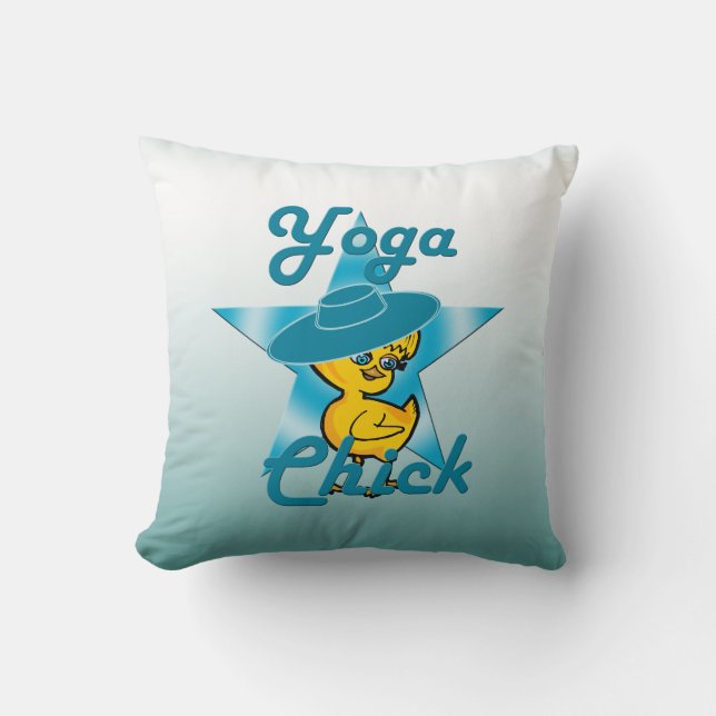 Yoga Chick #7 Throw Pillow (Front)
