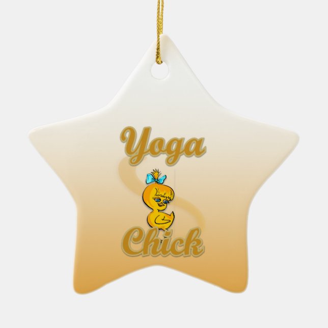 Yoga Chick Ceramic Ornament (Front)