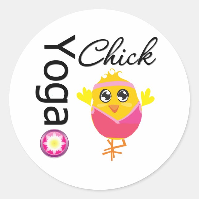 Yoga Chick Classic Round Sticker (Front)