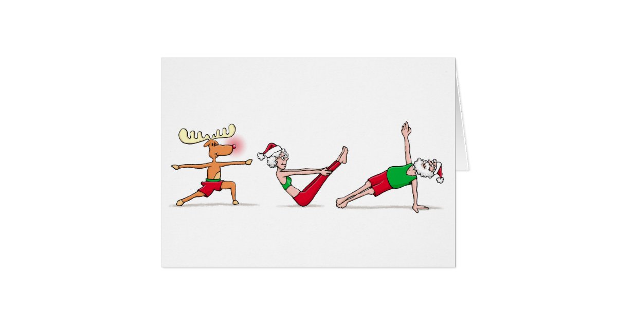 Yoga Christmas Card  Zazzle