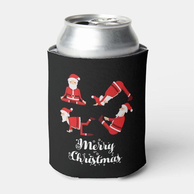 Yoga Christmas Fitness Can Cooler (Can Front)