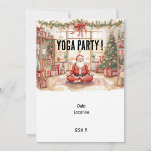Yoga Christmas Santa Claus instructor  Invitation