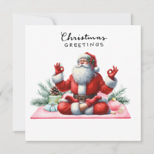 Yoga Christmas Santa Claus Posing Party invitation