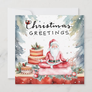Yoga Christmas Santa Claus Posing Party invitation