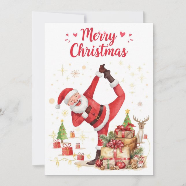 Yoga Christmas Santa Claus posing Yoga Holiday (Front)