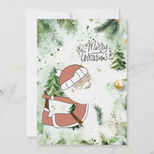 Yoga Christmas Santa Claus posing Yoga Holiday Card