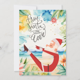 Yoga Christmas Santa Claus posing Yoga Holiday Card