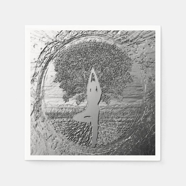 Yoga Chrome Tree of Life Paper Napkins (Front)