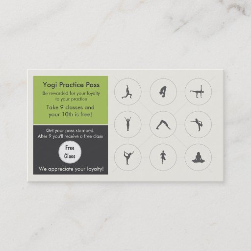 Customizable Yoga Class Business Card loyalty card