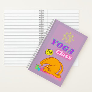 yoga class cat notebook