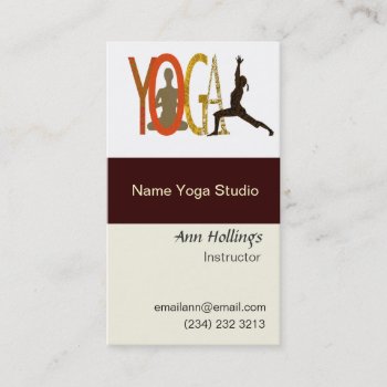 Yoga Class Instructor  Wellness Pilates Business Card by 911business at Zazzle