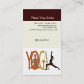 Yoga Class Instructor  Wellness Pilates Business Card (Back)