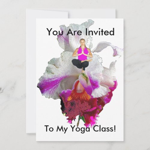 YOGA CLASS INVITATION_ YOGA POSTURE ON ORCHID INVITATION
