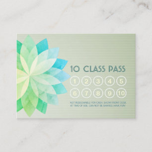 Yoga Class Pass Loyalty Appointment Card Mandala
