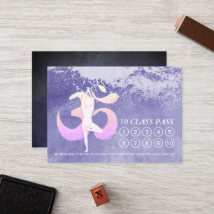 YOGA Class Pass Meditation Pose Om Sign Loyalty Card