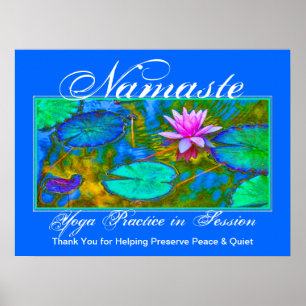 Yoga Class Please Keep Quiet Elegant Lotus Poster