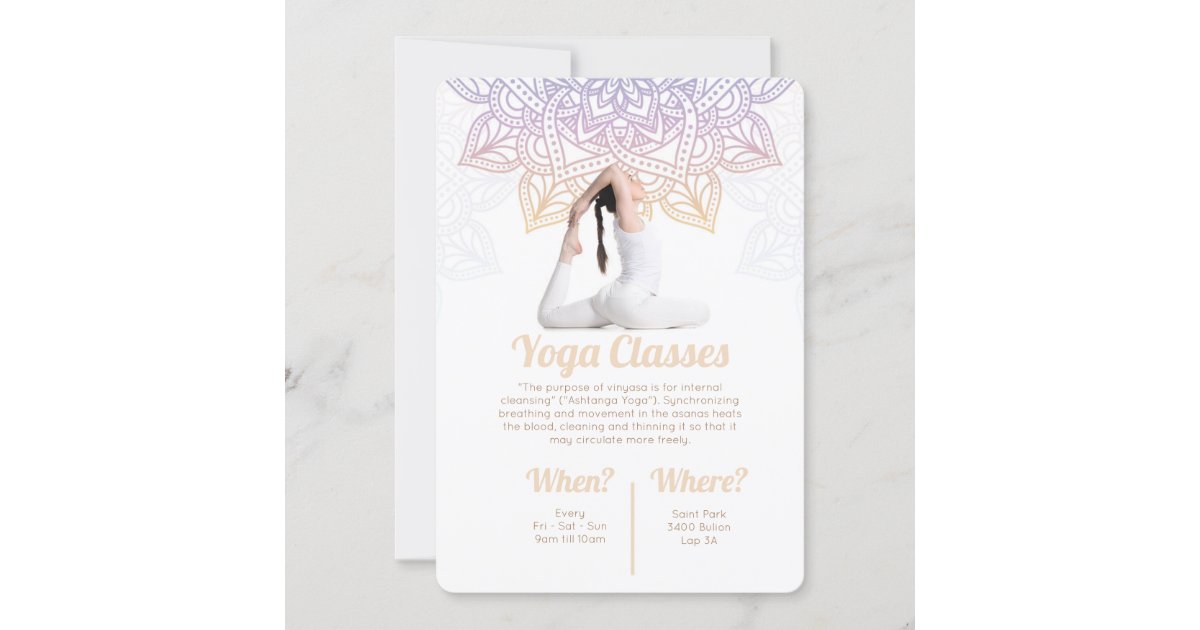 Yoga classes invitation | Zazzle