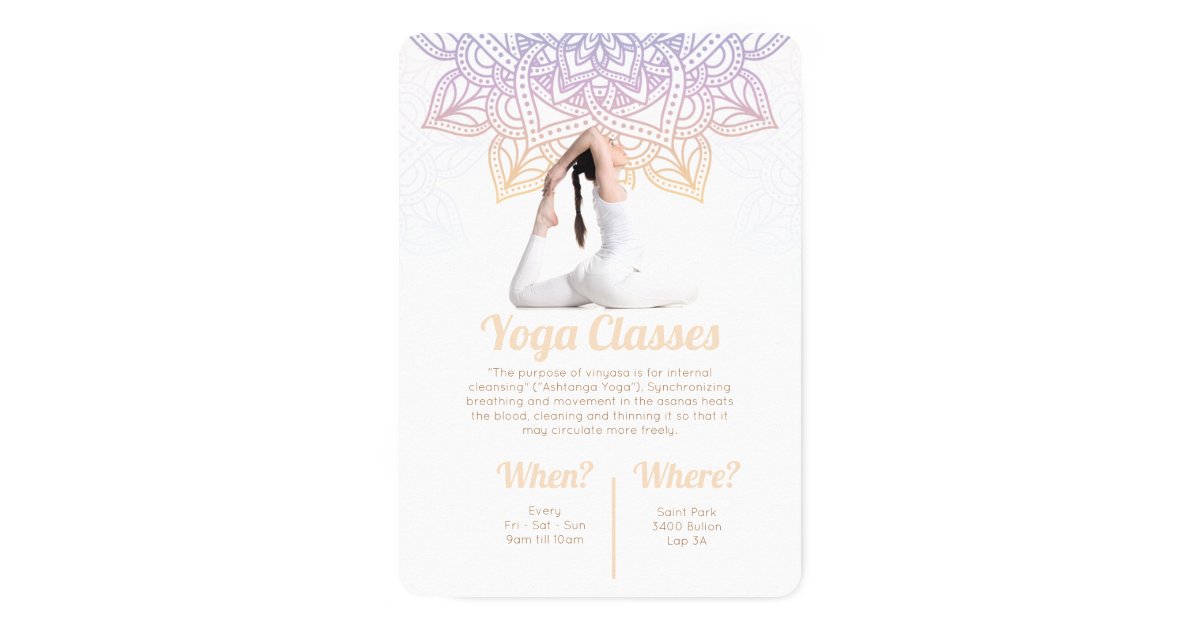 Yoga classes invitation | Zazzle.com