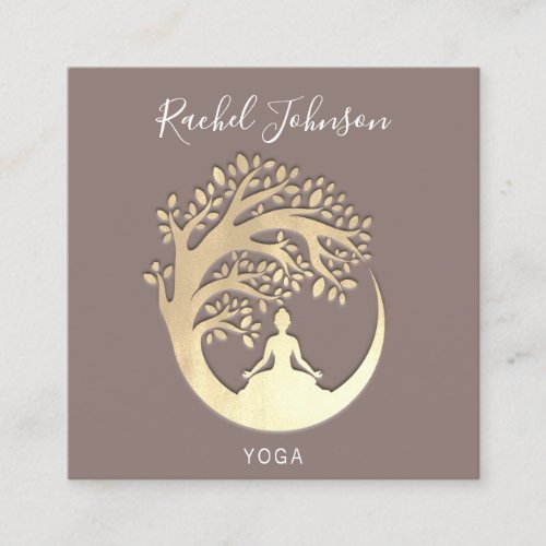 Yoga Classes School Private Instructor Qr Rose Square Business Card
