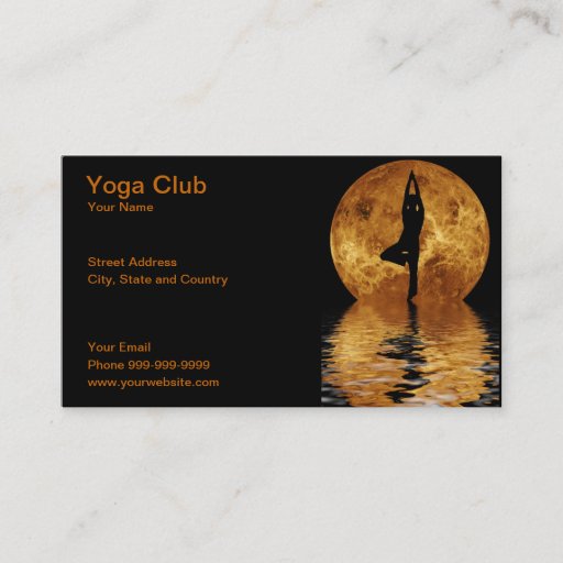 Customizable yoga club business card template