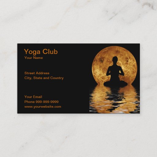 Customizable yoga club business cards