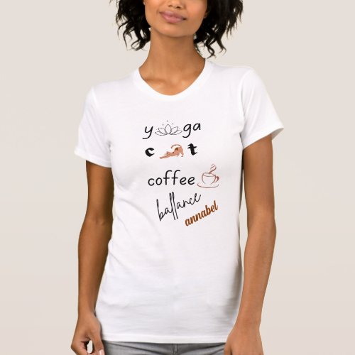 yoga coffee cats the perfect ballance T_Shirt