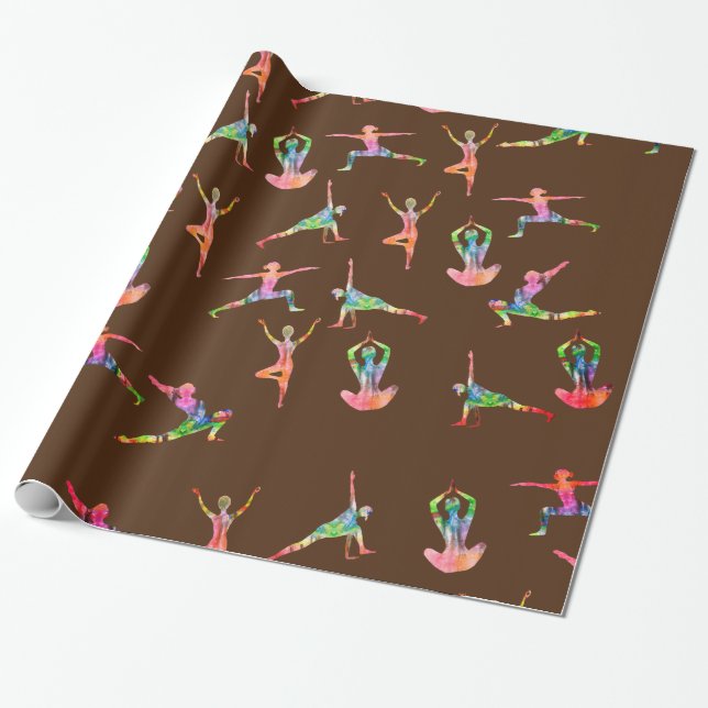 Yoga Colorful Art Wrapping Paper (Unrolled)