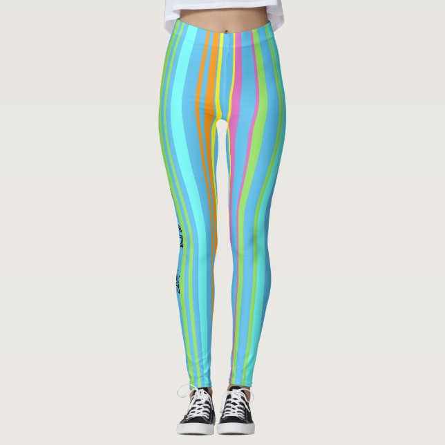 YOGA Colorful Stripes Pattern Legging (Front)