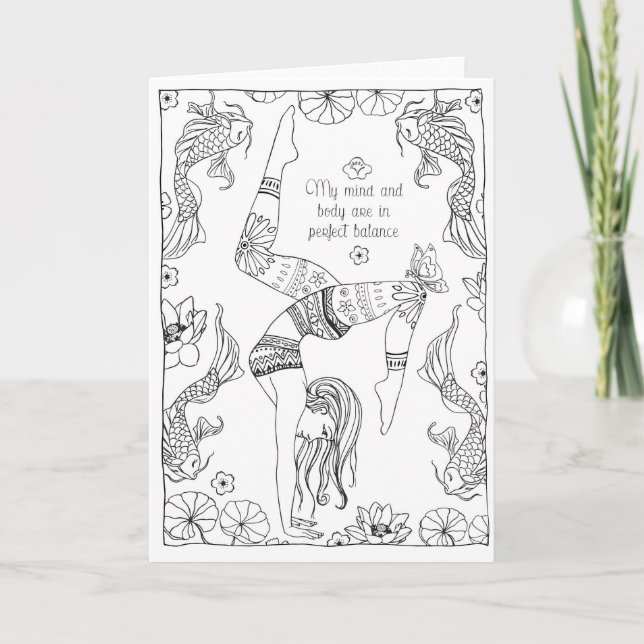 yoga coloring greeting card (Front)