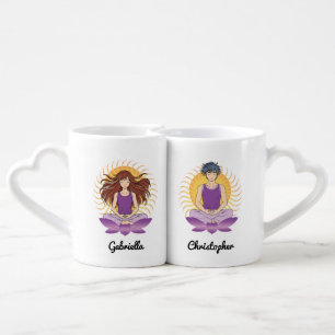 Yoga Couple Mugs – Custom Name Set