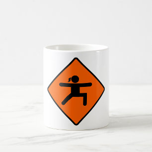 Yoga Crossing Sign Warrior Pose Stick Figure Coffee Mug