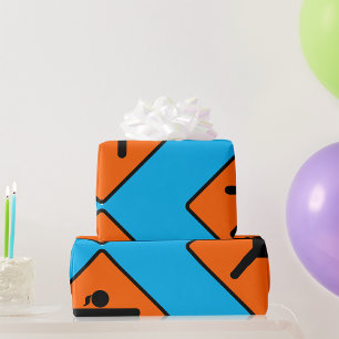 Yoga Crossing Sign Warrior Pose Stick Figure Wrapping Paper