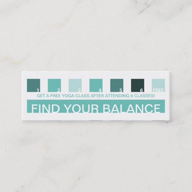 YOGA customer appreciation (mod squares) Loyalty Card (Front)