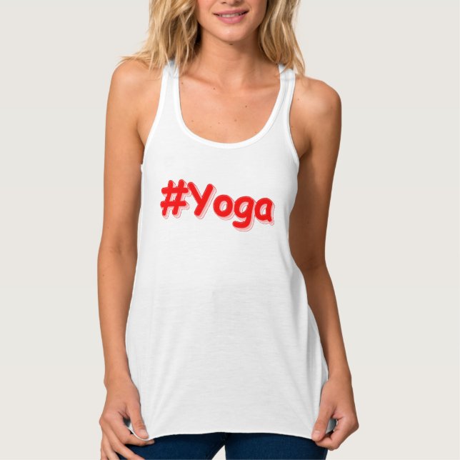 "#Yoga" Cute Design. Buy Now Tank Top (Front)
