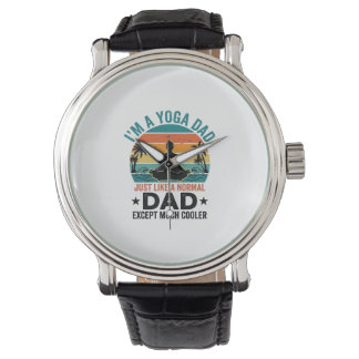 Yoga Dad Vintage Sunset Funny Father Shirt Design_ Watch
